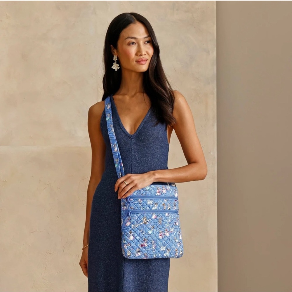 Vera Bradley x Disney | Triple Zip Hipster Crossbody Cinderella Paisley Friends - Picture 2 of 11